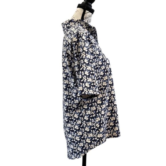 Tommy Bahama IslandZone Women's Top 1/4 Zip Short Sleeve Floral Blue Performance - Picture 2 of 7